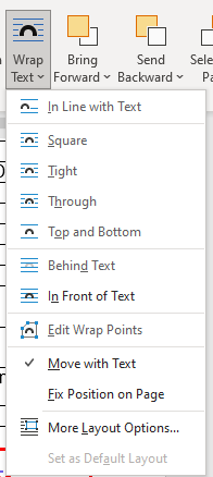 Text Wrapping Options