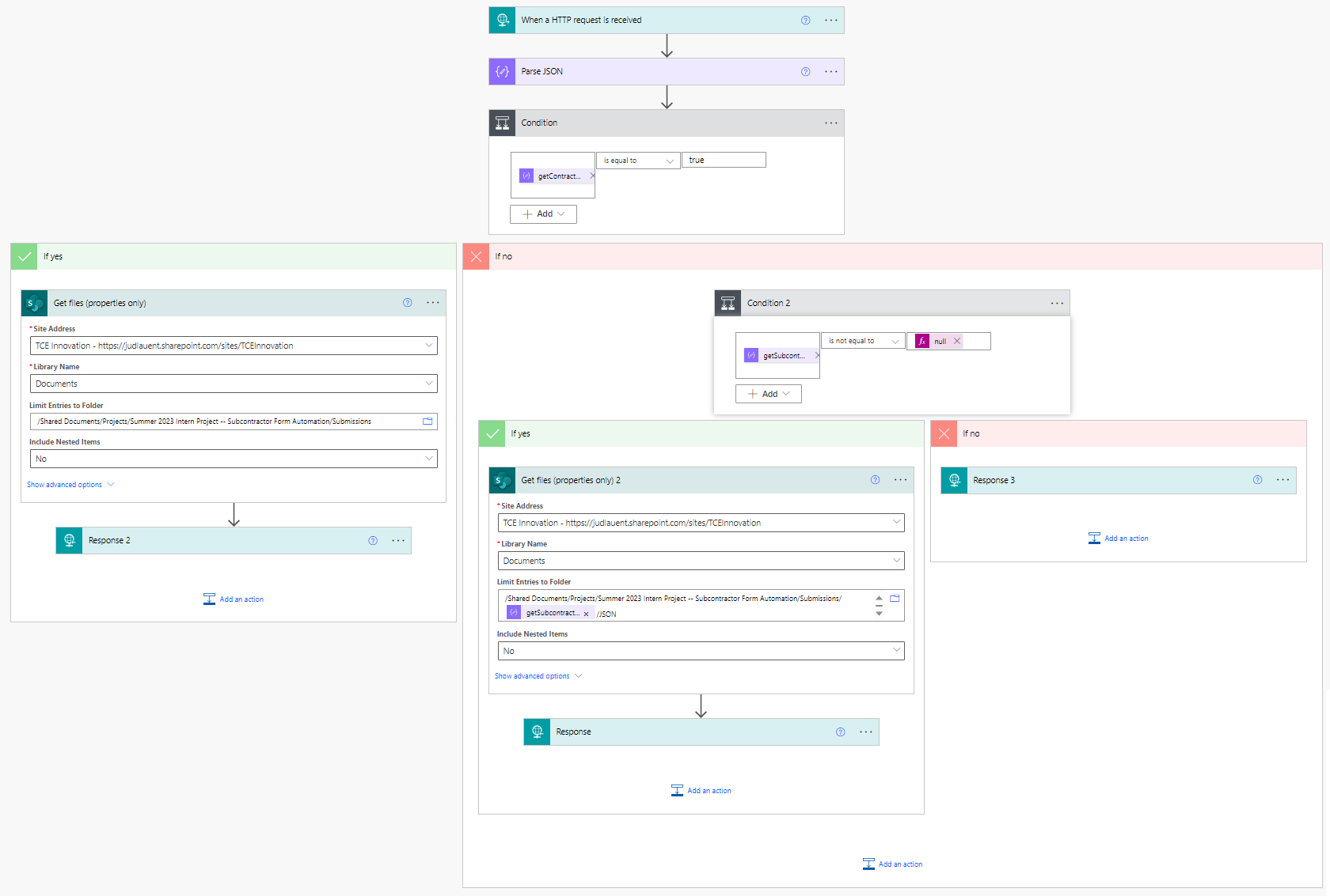 Power Automate Flow for Subcontractor Autofill API