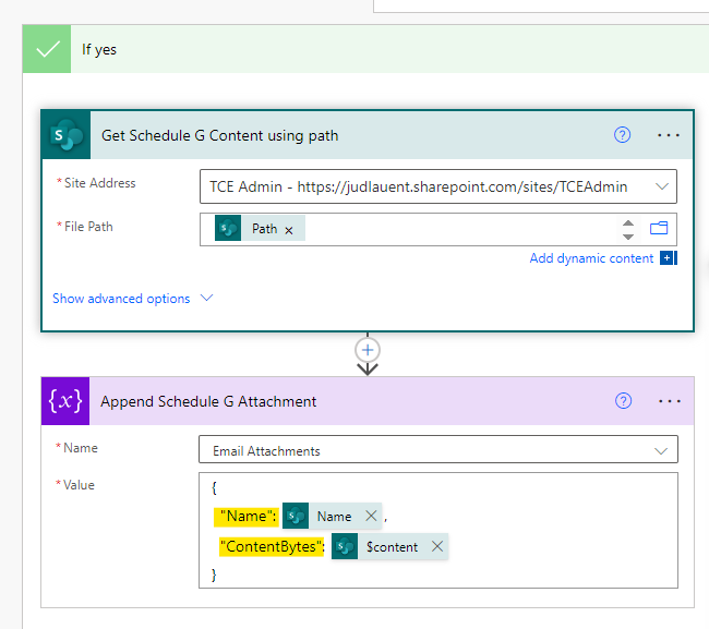 Append file contents to email attachments