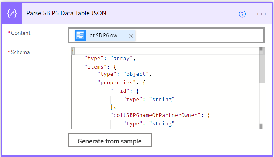 Parse JSON action