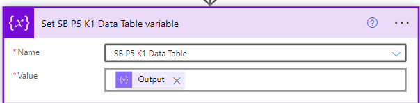 Set data table variable